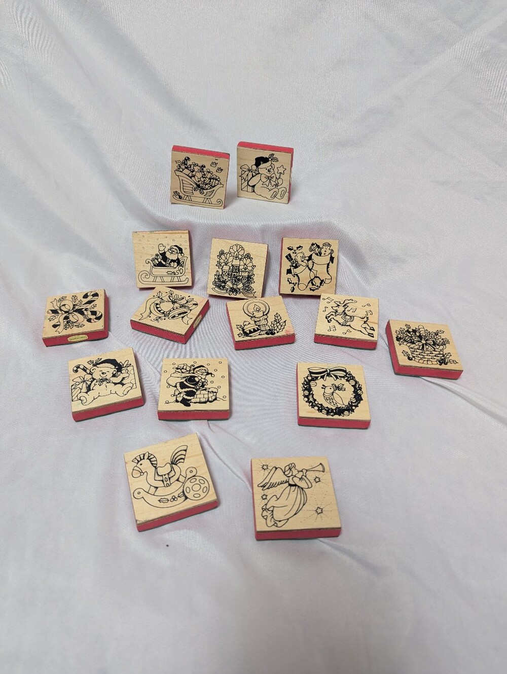 15 Vintage Christmas Holiday Rubber Stamps Crafts Card Making Santa, Bears, Gift
